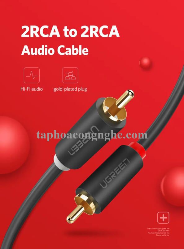 Ugreen 10519 3M màu Đen Cáp âm thanh Bông sen 2 ra 2 dương AV104 30010519